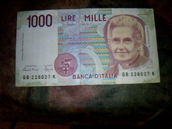 Billet De Banque D Italie Aynt Circulé De 1000 Lire TBE Année 1990 - Autres & Non Classés