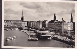 Germany PPC Hamburg Jungfernsteig Und Binnenalster HAMBURG 1954 Echte Real Photo Véritable (2 Scans) - Mitte