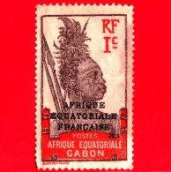 AFRICA Equatoriale - AEF - GABON - Usato - 1924 - Guerriero - Warrior - 1 - Andere & Zonder Classificatie