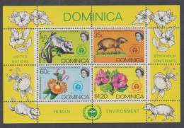 Dominique BF N° 13 X Conférence Des Nations Unies Sur L'environnement Le Bloc,  Trace De  Charnière Sinon TB - Dominica (...-1978)