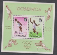 Dominique BF N° 14 XX  Jeux Olympique De Munich, Le Bloc Sans Charnière, TB - Dominica (...-1978)