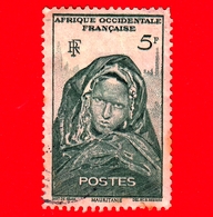 MAURITANIA - AFRICA Occidentale Francese - AOF - Usato - 1947 - Ragazza - Jeune Fille - 5 - Used Stamps