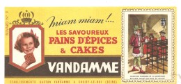 Buvard VANDAMME Miam Miam !... Les Savoureux Pains D'épices & Cakes Images Des Rois De France N°9 - Pain D'épices