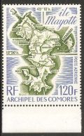 Comoro Islands 1974 Mi# 179 ** MNH - Map Of Mayotte Island - Inseln