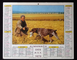 Almanach Des P.T.T (1973) Chasse Au Perdreau  Almanachs Jean Lavigne - Tamaño Grande : 1961-70