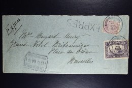 Belgium  Express Cover Machine-au-Pont To Brussels 1921, OPB  145 + 140 - Lettres & Documents