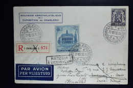 Belgium Return Cover  Aero Exposition Charleroi  Brussels Vv 1936  OPB 437 - Otros & Sin Clasificación