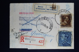 Belgium Registered Return Covers 1938 Quaregnon To Ghlin  OPB  427 + 430 - Brieven En Documenten