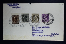 Belgium  Cover Weteren To Mountville USA  1932 OPB 337 + 338 + 401 + 402 - Lettres & Documents