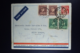 Belgium Airmail Cover Uccle To Porto Alegre Brasil 1933  OPB 339 + 321 + 323  2 Pairs - Other & Unclassified