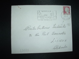 LETTRE TP MARIANNE DE DECARIS 0,25 OBL.MEC.11-1-1965 LISIEUX CALVADOS (14) - 1960 Marianne Of Decaris