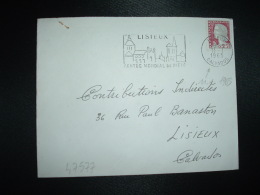 LETTRE TP MARIANNE DE DECARIS 0,25 OBL.MEC.11-1-1965 LISIEUX CALVADOS (14) - 1960 Maríanne De Decaris