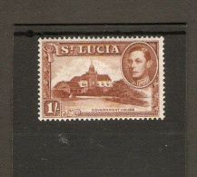 ST LUCIA 1938 1s SG 135 PERF 13½ MOUNTED MINT Cat £4 - St.Lucia (...-1978)