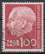 Saarland1957 MiNr.398  O Gest Bundespräsident Theodor Heuss ( 3847 ) - Gebruikt