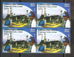 INDIA, 2015, Engineers India Limited-Civil Construction, Hat, Spanner, Petroleum, Block Of 4, MNH, (**) - Nuovi