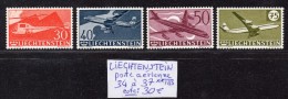 Liechtenstein Poste Aérienne  N° 34 à 37  Neuf **  TTB - Aéreo