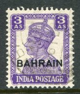 Bahrain 1942-45 KGVI India Overprints - White Background - 3a Bright Violet Used (SG 45) - Bahrain (...-1965)