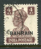 Bahrain 1942-45 KGVI India Overprints - White Background - 4a Brown Used (SG 47) - Bahreïn (...-1965)