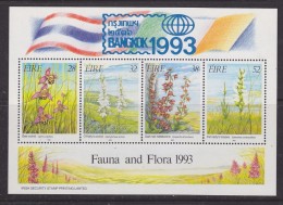 Ireland 1993 Fauna & Flora M/s Ovptd "Bangkok" ** Mnh (33377) - Blocks & Sheetlets