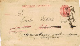 19913. Entero Postal Suc. FLORIDA (Argentina) 1884 A Chacabuco. RETOUR, Devolucion - Enteros Postales