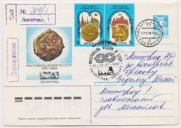 MAIL Post Used Stationery Cover USSR RUSSIA India  Festival  Monument  Art  Leningrad - Briefe U. Dokumente