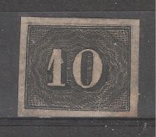 BRASIL / BRESIL / BRAZIL 1850 , Petits Chiffres , Yvert N° 11 A  , 10 R Noir Non Dentelé , Neuf * / MH, TB - Neufs