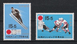 Japan 1971 Mi# 1098-99 ** MNH Sport Olympische Spiele Olympics Sapporo 1972 - Winter 1972: Sapporo