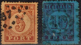 Pays-Bas - 1871 - Y&T - Taxe N° 1 Et 2 A, Oblitéré. N° 1 Bord Inférieur Coupé. - Tasse
