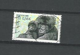 ALLEMAGNE FÉDÉRALE ANNÉE 2001  N° 2014  GORILLE DE MONTAGNE AVEC JEUNE OBLITÉRÉ 1.00 € - Gorilla