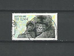 ALLEMAGNE FÉDÉRALE ANNÉE 2001  N° 2014  GORILLE DE MONTAGNE AVEC JEUNE OBLITÉRÉ 1.00 € - Gorillas