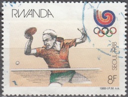 Rwanda 1988 Michel 1395 O Cote (2005) 0.50 Euro Jeux Olympiques Seoul Tennis De Table Cachet Rond - Usados