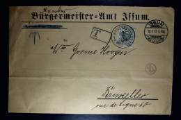 Belgium Cover Issum To  Brussels , 1912 OPB TX 9 - Lettres & Documents