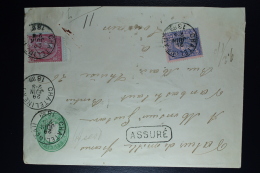 Belgium Cover 10 C Chatelineau To Leuven, 1889 Uprated ASSURÉ Cancel Very Nice Waxsealed - Enveloppes