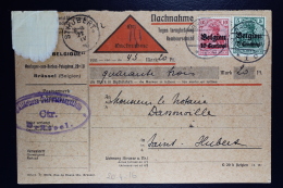 Reich Occupation Belgium Nachname  Remboursement Brussels To St. Hubert 1916 Mi Nr 2 + 3 - Occupation 1914-18