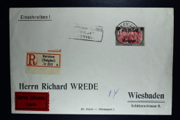 Reich Occupation Belgium Registered Expres Cover Verviers To Wiesbaden  13-10-1917  Mi Nr 25 I - Occupation 1914-18