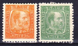 ISLANDE 1902-04 YT N° 34 Et 36 * - Neufs