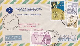 Aangetekend Schrijven Van CAMPINAS => KORTRIJK - Storia Postale