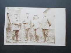 AK 1. WK Echtfoto 1915 Soldaten Mit Harke. KD Feldpostexpedition Nr. 76 Frankreich Feldzug?! - Guerre 1914-18