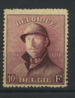 10 F Casqué 178 ** Bonne Qualité  Et Bon Centrage   Cote 2022 =   660 E    Postfris - 1919-1920 Roi Casqué