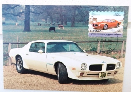 SAINT VINCENT Automobiles, Voitures, Cars, Coches, PONTIAC FIREBIRD. Carte Maximum, FDC - Autos