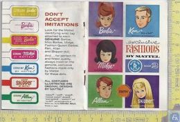 Book 2 1963 Exclusive Fashions By Mattel Booklet Barbie Ken Skipper Allan Midge - Barbie