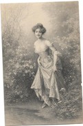EARLY POSTCARD 1911, ARTIST SIGNED, R.R. WICHERA - LADY IN GARDEN, NO.517 - Wichera