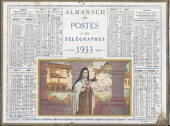 D 140 Couverture De L'Almanach Des Postes De 1933 - Grand Format : 1921-40