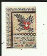 1 Timbre Publicitaire De L'Exposition  Nationale Suisse A Geneve  En 1896  Neuf - Ongebruikt