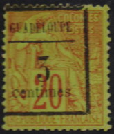 Guadeloupe 1889 Timbres Colonies Françaises 1881 Surchargés 3 C. S/ 20 C., 1 Val MH - Neufs