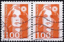 France 1990 - Mi 2775 - YT 2620 ( Marianne Of Briat ) Pair - 1989-1996 Marianne Du Bicentenaire