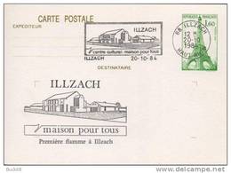 FRANCE Entier Postal 429 Tour Eiffel 1ère Flamme Maison Pour Tous ILLZACH 68110 BEDECINE - Bijgewerkte Postkaarten  (voor 1995)