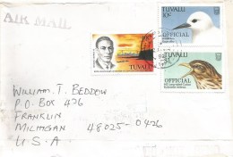 Tuvalu 1992 Funafuti White Tern Gygis Alba Long-tailed Cuckoo Eudynamis Taitensis Bird King George VI Official Cover - Albatrosse & Sturmvögel