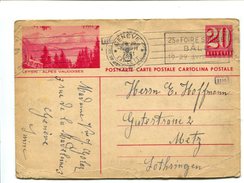 SUISSE - Entier Postal LEYSIN Oblit. 1941 Pour METZ Avec Censure Allemande. - Stamped Stationery