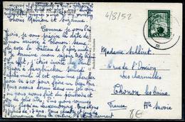 SARRE - N° 259 / CP DE SAARBRUCKEN LE 4/8/1952 POUR THONON - TB - Storia Postale